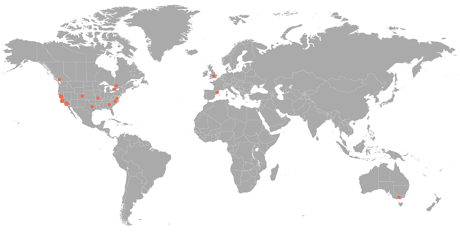 Sensaria Global Map