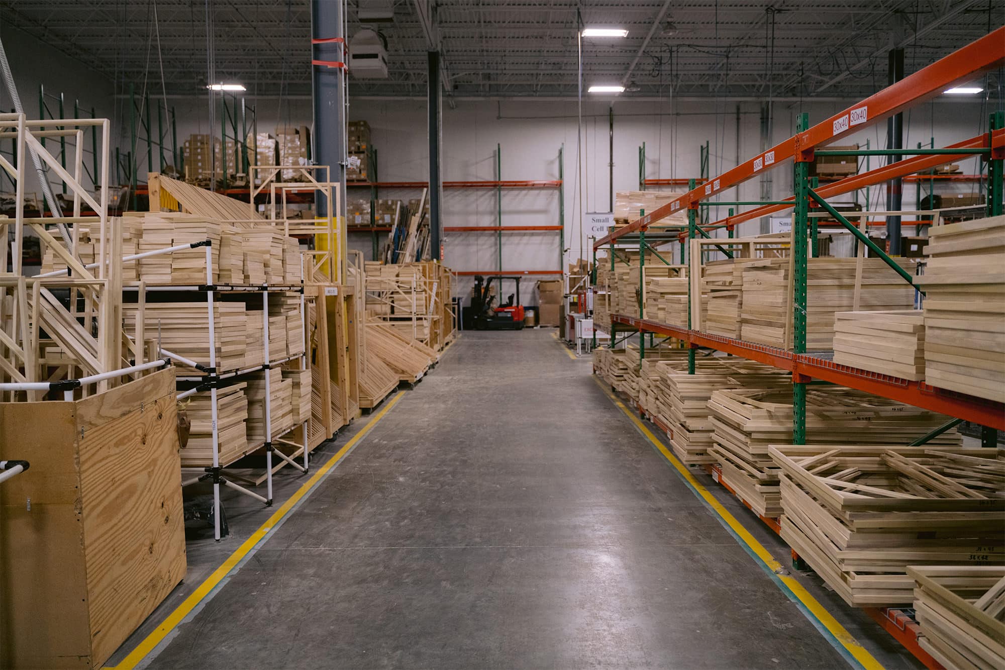 canvas stretcher bars in storage